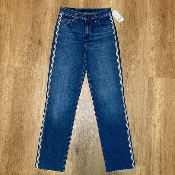 J Brand Jules High-Rise Ankle Straight Leg Embellished Urbanite Denim Jeans - Picture 7 of 14